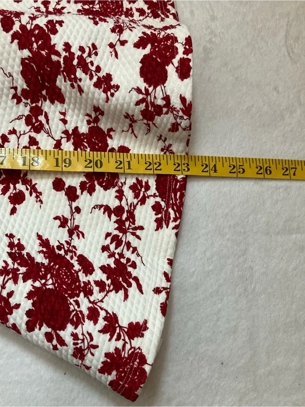 New JANIE AND JACK Toile velvet Bow Dress Red Floral Puff Sleeves